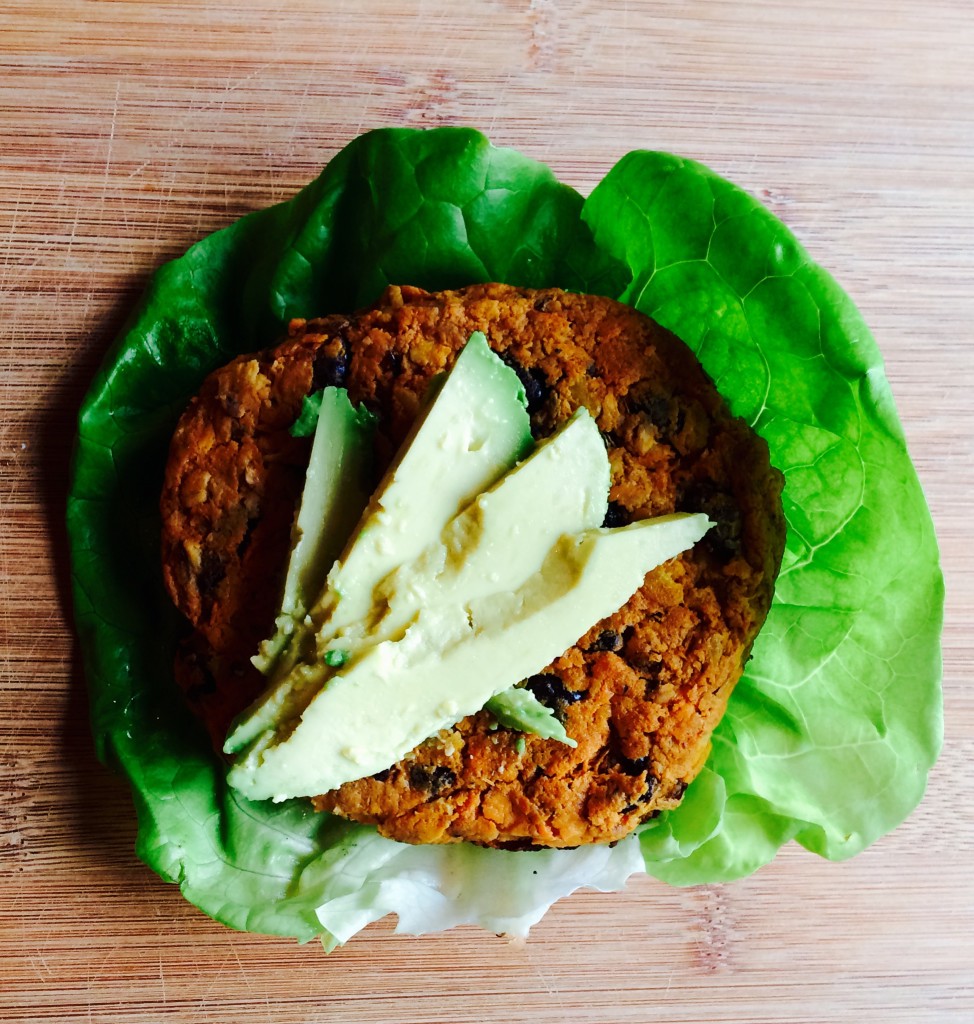 sweet potato burger lettuce wrap
