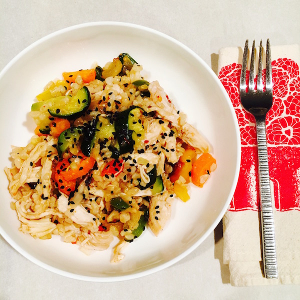 Asian Chicken and Vegetable Brown Rice Bowl
