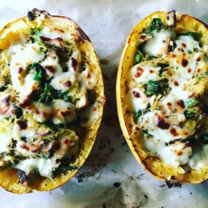 Cheesy Chicken and Broccoli Spaghetti Squash