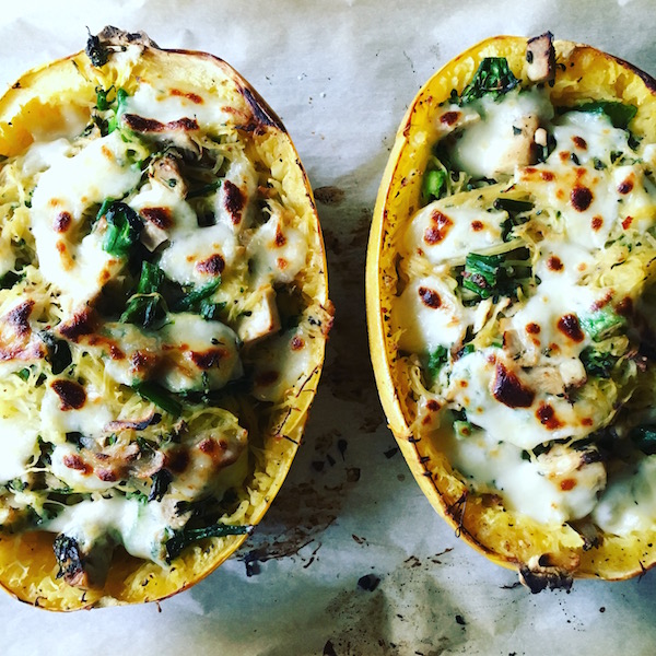 Cheesy Chicken and Broccoli Spaghetti Squash