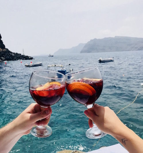 Sangria at Ammoudi Port Santorini