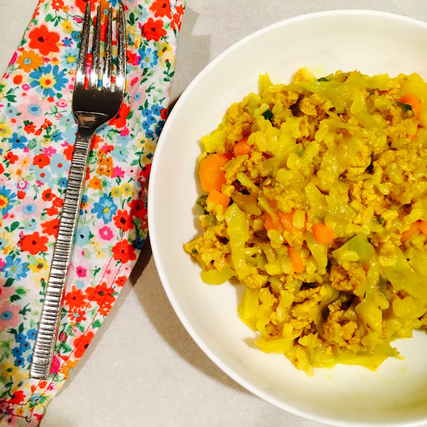 Turmeric Turkey + Cabbage Brown Rice Bowl