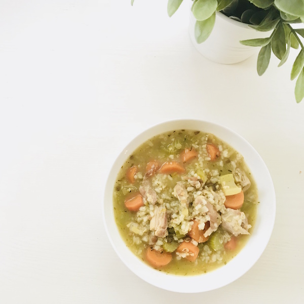 Easy Chicken [or leftover turkey!] and Rice Soup